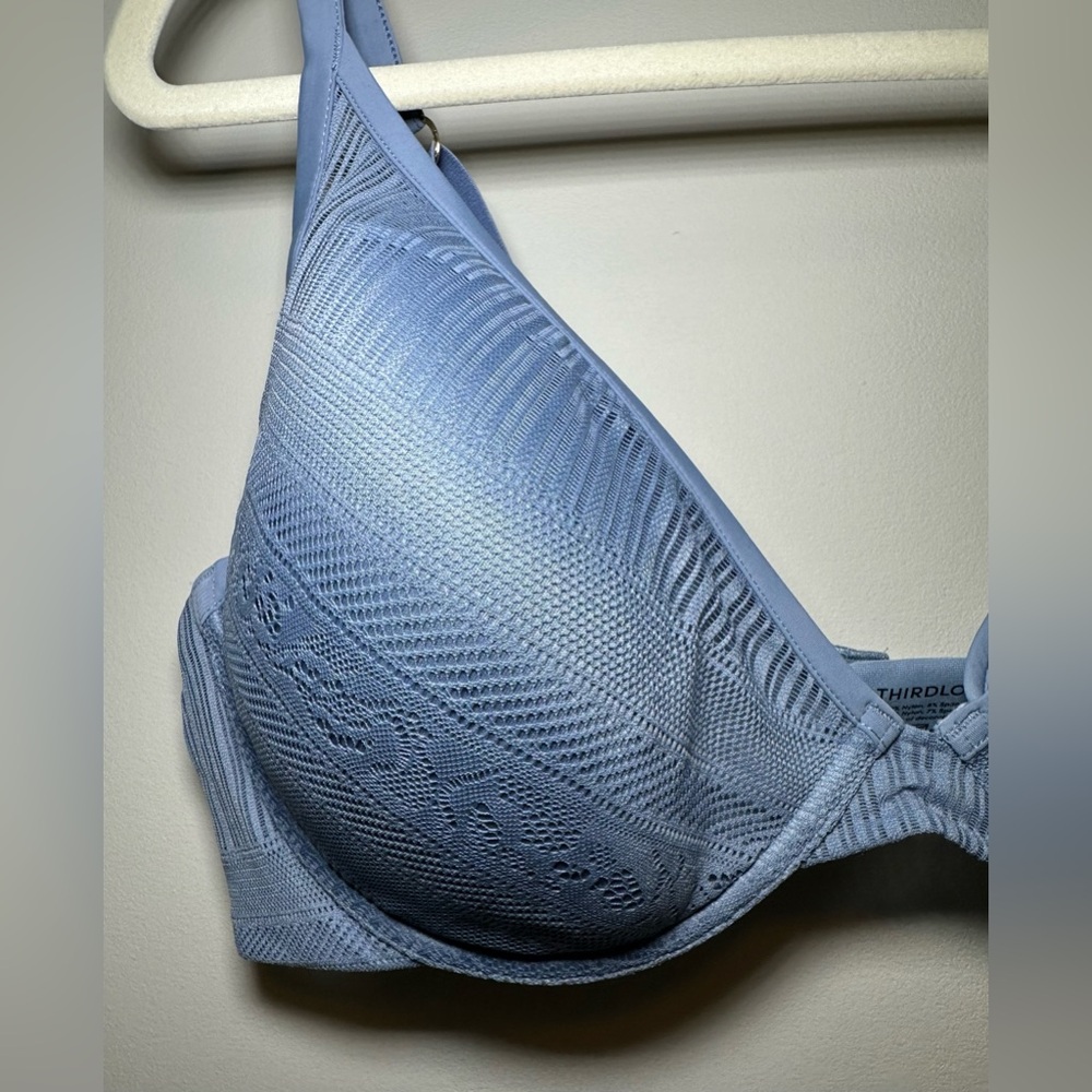 ThirdLove‎ 24/7 Lace Balconette Bra Blue Size 40C Underwire Support pretty sexy - Picture 3 of 10